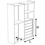 CamelGroup Treviso belső 6 fiókos elem 2-ajtós szekrénybe - cseresznye