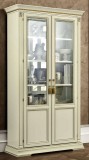CamelGroup Treviso Day 2-ajtós vitrines szekrény fa polcokkal - fehér kőris