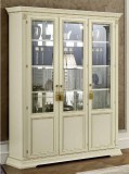 CamelGroup Treviso Day 3-ajtós vitrines szekrény fa polcokkal - fehér kőris