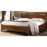 CamelGroup Treviso franciaágy keret ágyneműtartóval, íves fejvégű fémbetétes díszráccsal - cseresznye