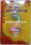 Candels Szülinapi 2 számos gyertya 6cm tortagyertya