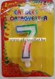 Candels Szülinapi 7 számos gyertya 6cm tortagyertya