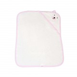 Cangaroo Baloo pamut frottír maci füles, kapucnis törölköző (70x90 cm) - Rózsaszín