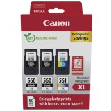 Canon 2xPG-560 XL + CL-561 XL Multipack tintapatron + Photo Paper Value Pack 3712C012