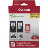 Canon PG-560 XL + CL-561 XL Multipack tintapatron + Photo Paper Value Pack 3712C008