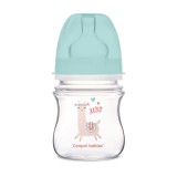 Canpol babies Anti-kólikás cumisüveg, EasyStart, EXOTIC ANIMALS, 120 ml - zöld