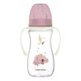 Canpol babies Anti-kólikás cumisüveg, világító fogantyúval, EasyStart, SLEEPY KOALA, 300 ml - pink