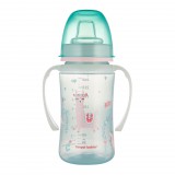 Canpol Babies Cseppmentes Szilikon tanulópohár világító fogantyúval 240ml (6h+) Exotic Animals - Zöld