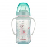 Canpol Babies Cseppmentes Szilikon tanulópohár világító fogantyúval 240ml (6h+) Exotic Animals - Zöld