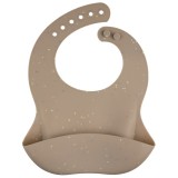 Canpol Babies Dots vízálló szilikon előke zsebbel - Bézs