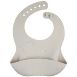 Canpol Babies Dots vízálló szilikon előke zsebbel - Szürke