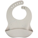 Canpol Babies Dots vízálló szilikon előke zsebbel - Szürke