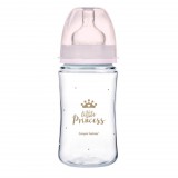 Canpol Babies EasyStart anti-kólikás cumisüveg Royal Baby 240ml (3h+) - Little Princess - Rózsaszín