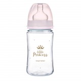 Canpol Babies EasyStart anti-kólikás cumisüveg Royal Baby 240ml (3h+) - Little Princess - Rózsaszín