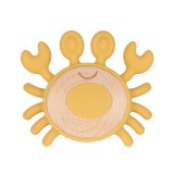 Canpol Babies Fa és szilikon rágóka - Rák - Sárga