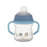 Canpol babies Itatópohár szilikonos ivócsőrrel, FirstCup, 150 ml, Bonjour Paris - kék