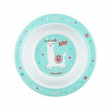 Canpol Babies Melamin tál tapadókoronggal 270ml (4h+) Exotic Animals - Türkiz