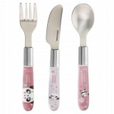 Canpol babies Rozsdamentes acél, evőeszköz készlet - pink