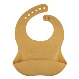 Canpol babies Szilikon előke zsebbel, DOTS - sárga