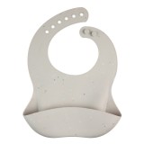 Canpol babies Szilikon előke zsebbel, DOTS - szürke