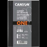 Canson One 196 lapos 10,2x15,2 cm álló tájolású sima rajzpapírfüzet - Fekete (C200005567)