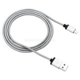 CANYON Szövetbevonatos iPhone, iPad, iPod USB - Lightning Apple MFI kábel szürke (CNS-MFIC3DG)