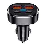 Car charger 2x USB, 2x USB-C Remax RCC329, 75W (black)