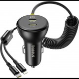 Car Charger 60W Baseus USB-C+Lightning Cable (Black) (BSU8934)