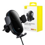 car holder with inductive charger Baseus LightChaser (Black)