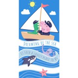 Carbotex Peppa malac: George a tengerész törölköző - 70 x 140 cm