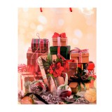 Cardex Ajándéktáska Karácsonyi ajándék mintázattal 26x32x12,5cm