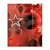 Cardex Ajándéktáska piros Karácsonyi díszek mintázattal 26x32x12,5cm