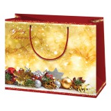 Cardex: "Boldog Karácsonyt!" arany színű nagy ajándéktáska 26x13x33cm