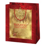 Cardex Boldog Karácsonyt feliratos, arany-piros színű nagy méretű exkluzív ajándéktáska 27x14x33cm