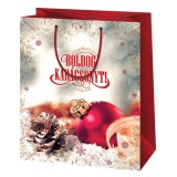 Cardex: "Boldog Karácsonyt! feliratú ünnepi közepes méretű ajándéktáska 17x10x23cm