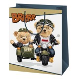 Cardex Brrrr mackók motorkerékpáron mintás közepes ajándéktáska 18x10x23