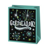 Cardex Gratulálok! zöld exkluzív normál méretű ajándéktáska 11x6x15cm