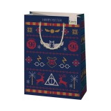 Cardex Green Grass Harry Potter karácsonyi minták nagy méretű prémium ajándéktáska 26x14x33cm