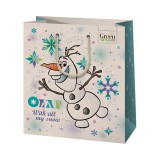 Cardex Green Grass Jégvarázs Olaf karácsonyi közepes méretű prémium ajándéktáska 18x10x23cm