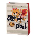 Cardex Green Grass Kosárlabdázó oroszlán mintás nagy méretű prémium ajándéktáska 26x14x33cm