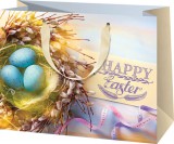 Cardex Húsvéti ajándéktáska 23x18x10cm, közepes, fekvő, tojások kosárban