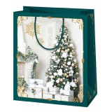 Cardex Karácsonyfa mintás nagy méretű exkluzív ajándéktáska 27x14x33cm