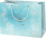 Cardex Karácsonyi ajándéktáska 23x18x10cm, közepes, fekvő, jeges kék