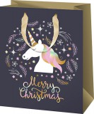 Cardex Karácsonyi ajándéktáska 33x27x14cm, nagy, unikornis