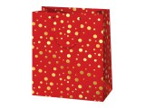 Cardex Karácsonyi piros-arany közepes méretű ajándéktáska 18x23x10cm
