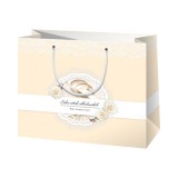 Cardex Krém színű esküvői közepes méretű ajándéktáska 18x10x23cm