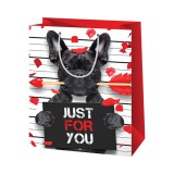 Cardex Kutyás minta Just for You felirattal normál méretű ajándéktáska 11x6x15cm