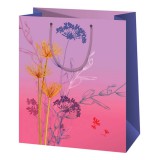 Cardex Lila színű virágos mintás közepes ajándéktáska 18x10x23cm