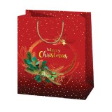 Cardex Merry Christmas piros nagy méretű ajándéktáska 24x35x9cm