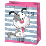 Cardex Mosolygós kutyás nagy méretű ajándéktáska 27x14x33cm-es